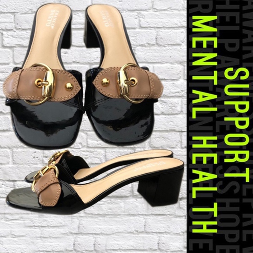 SALE!💚Franco Sarto Block Heel Slide Sandals